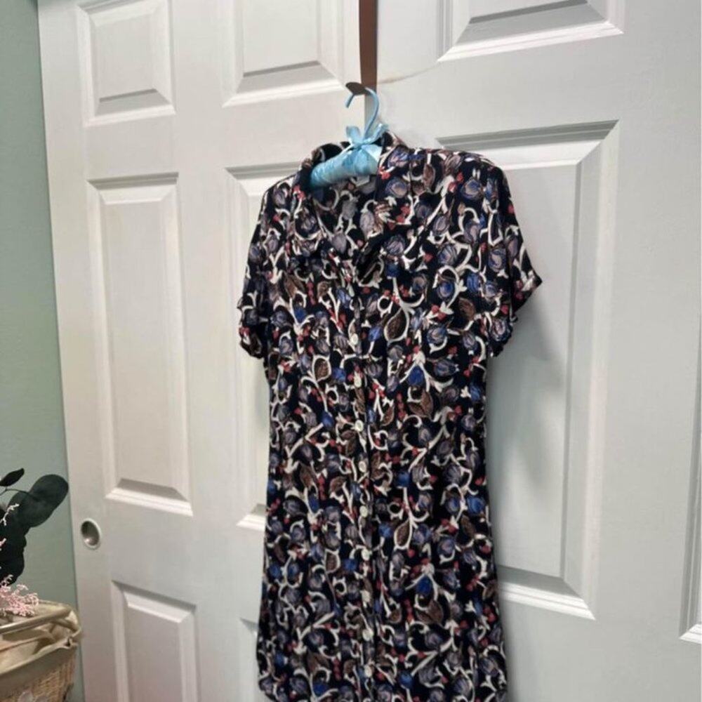 80's Vintage Sz 8 Retro Floral Button Down Mini Dress Summer Christine Parker - Picture 9 of 10